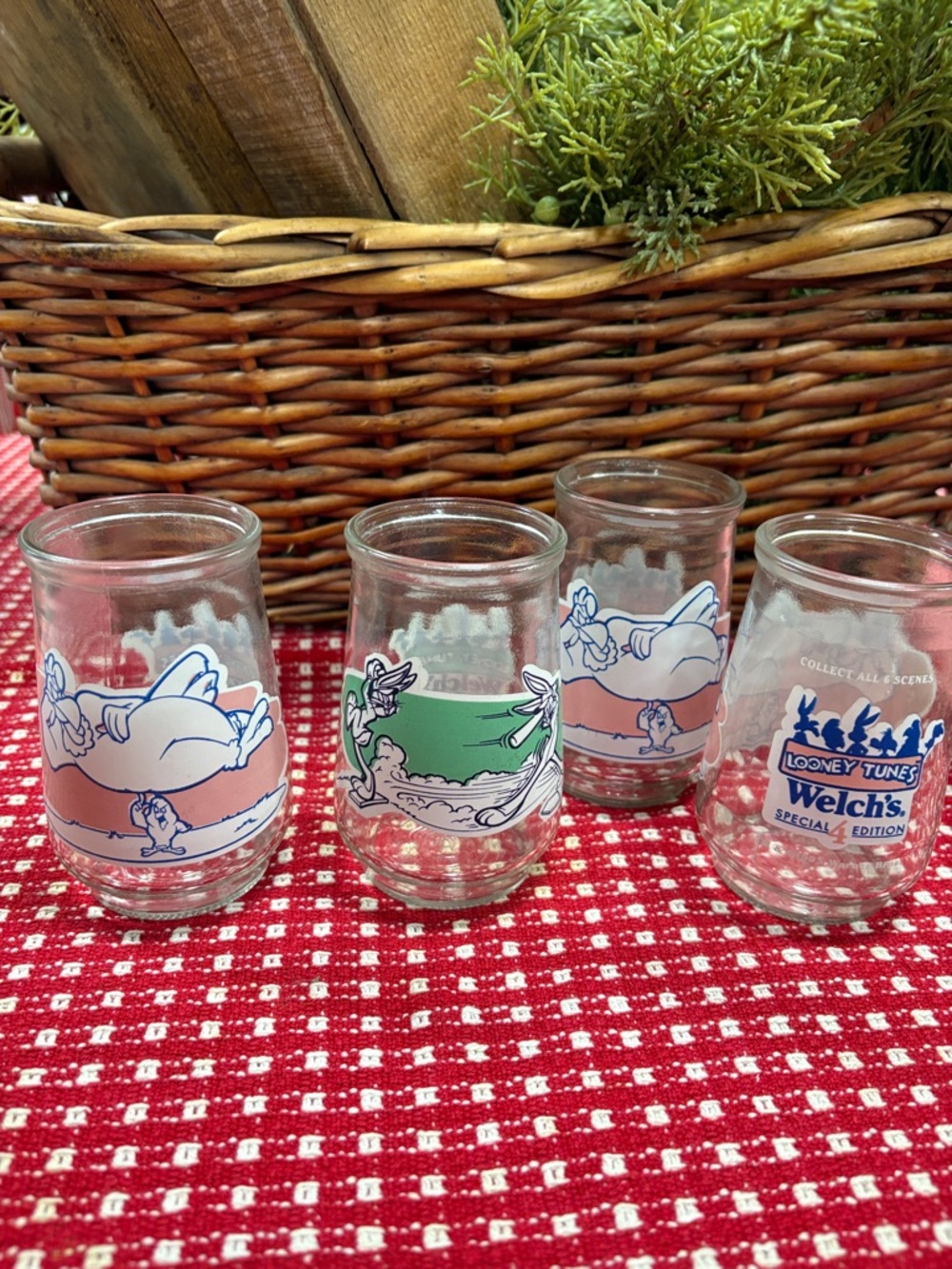 Welch's Looney Tunes Vintage Collector Glass Jelly jars